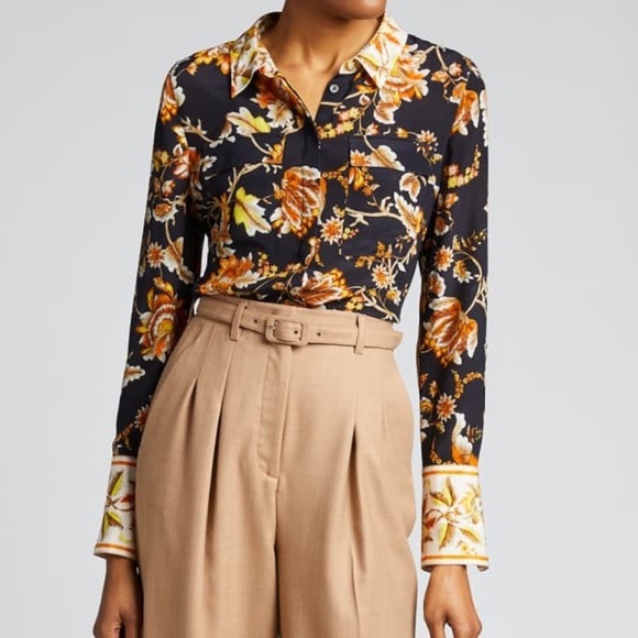 Kobi Halperin Other - XL NWOT | Kobi Halperin | Floral Women's 100% Silk | Blouse & Cropped Pants
